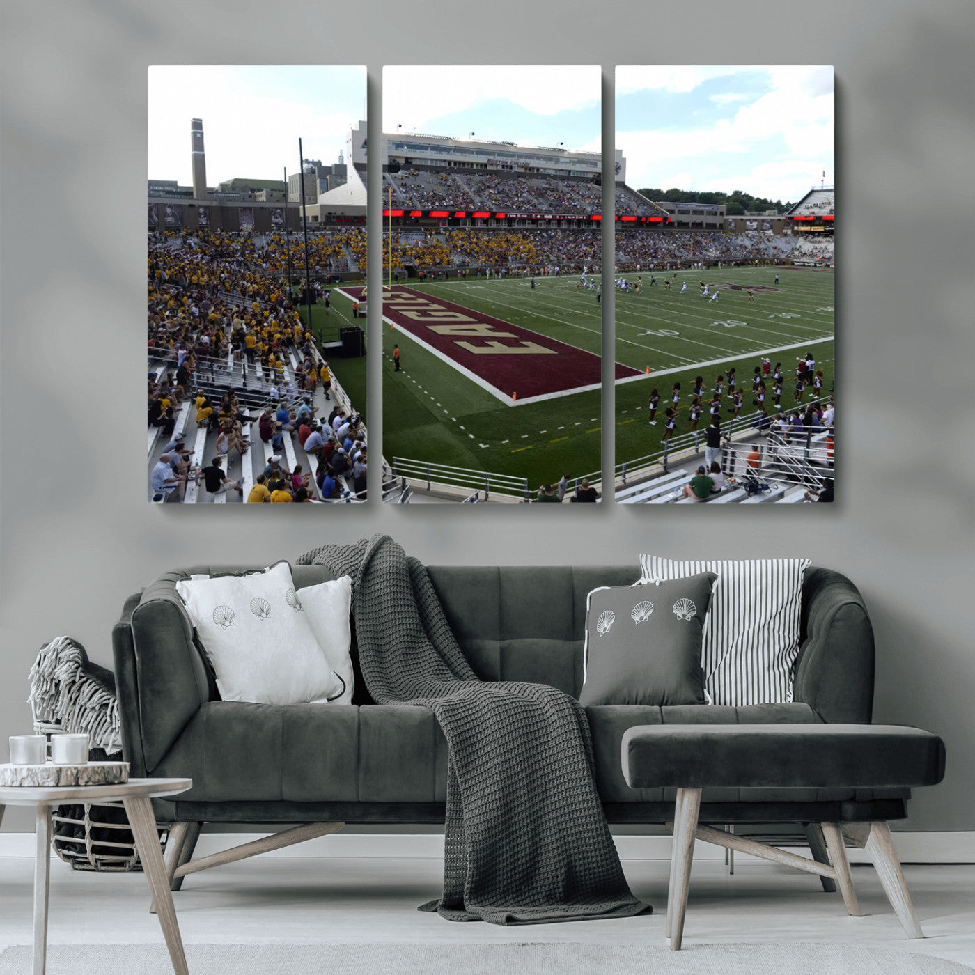 MGV-CV-48X32-3P - Boston College Eagles Football Team Print - Boston Alumni Stadium Wall Art Canvas Print