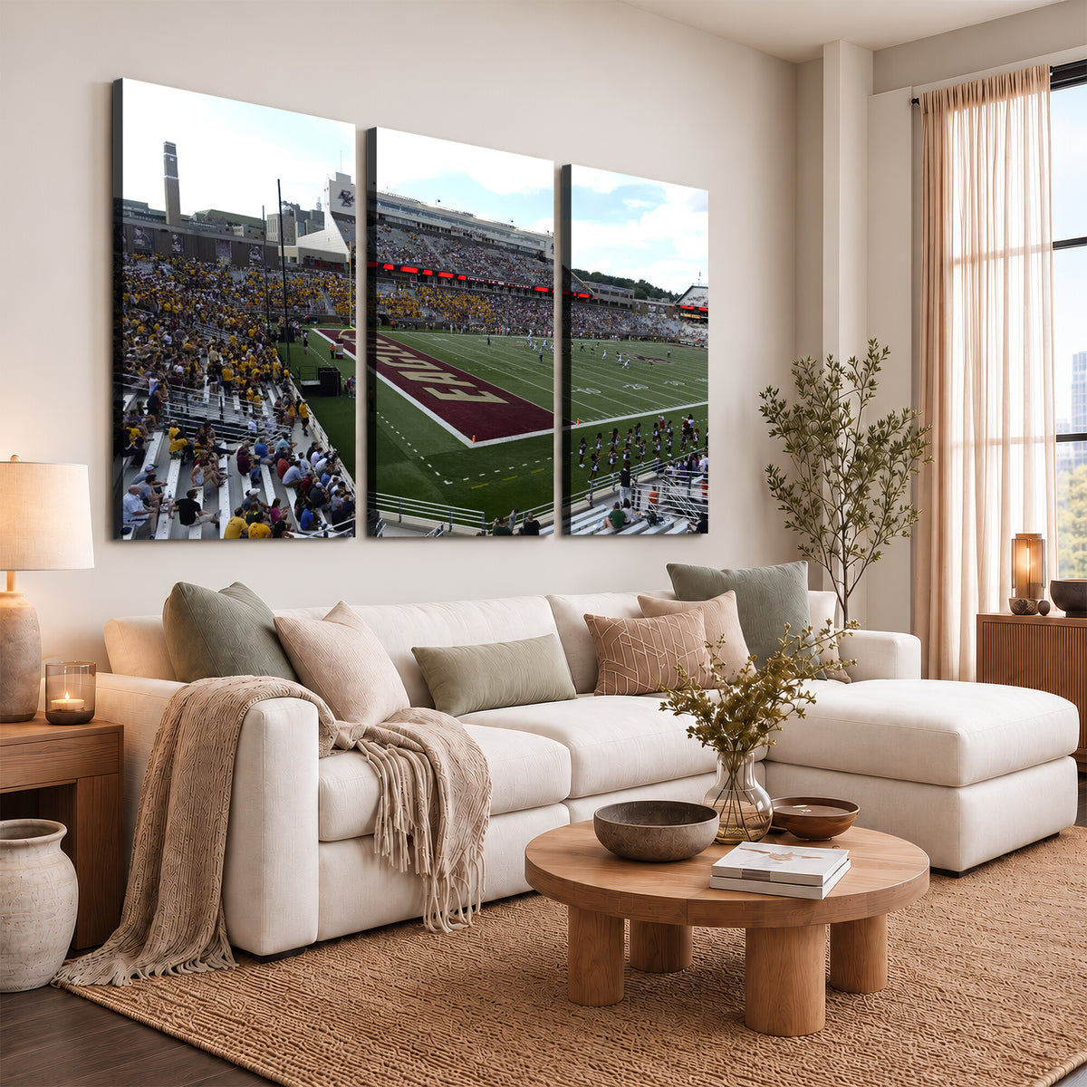 61503-MGV-CV-36X24 - Boston College Eagles Football Team Print - Boston Alumni Stadium Wall Art Canvas Print