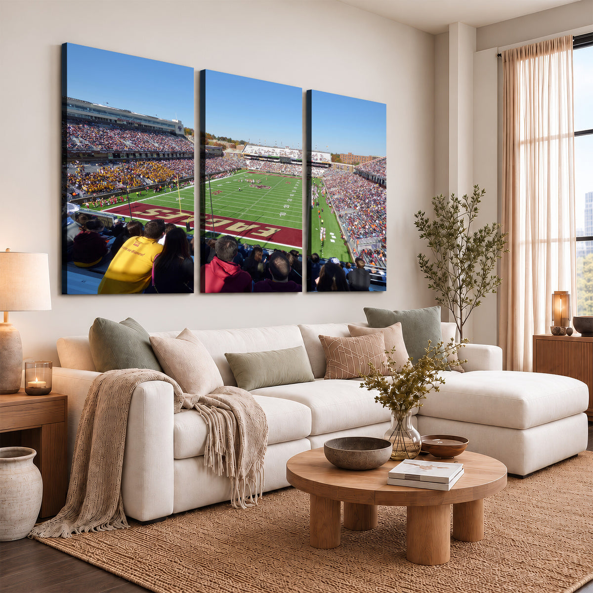 78117-MGV-CV-36X24 - Boston College Eagles Football Team Print - Boston Alumni Stadium Wall Art Canvas Print