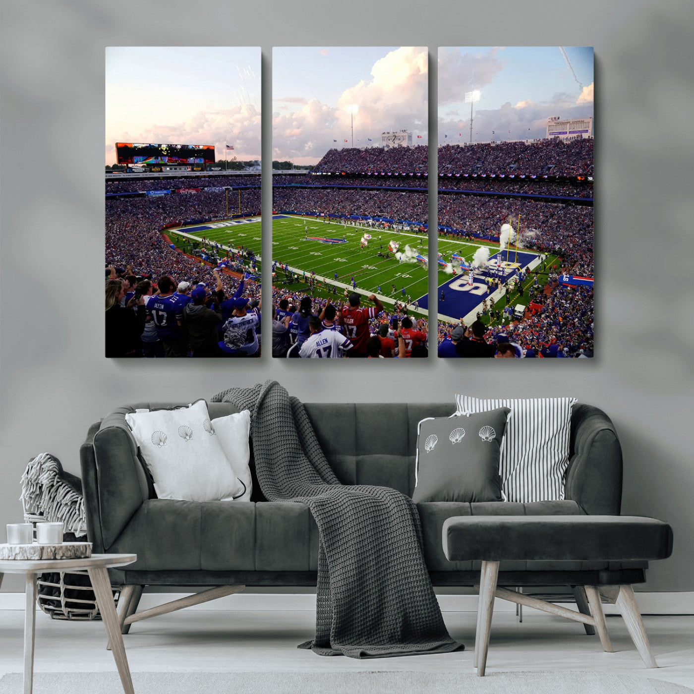 MGV-CV-48X32-3P - Buffalo Bills Football Team Print - Buffalo Highmark Stadium Wall Art Canvas Print