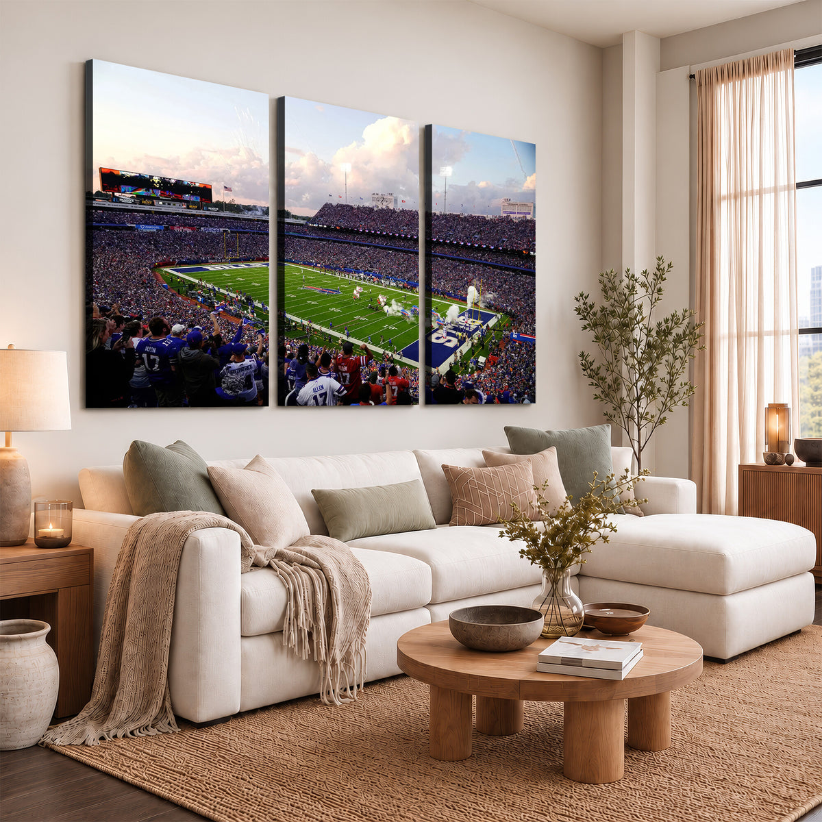 64066-MGV-CV-36X24 - Buffalo Bills Football Team Print - Buffalo Highmark Stadium Wall Art Canvas Print
