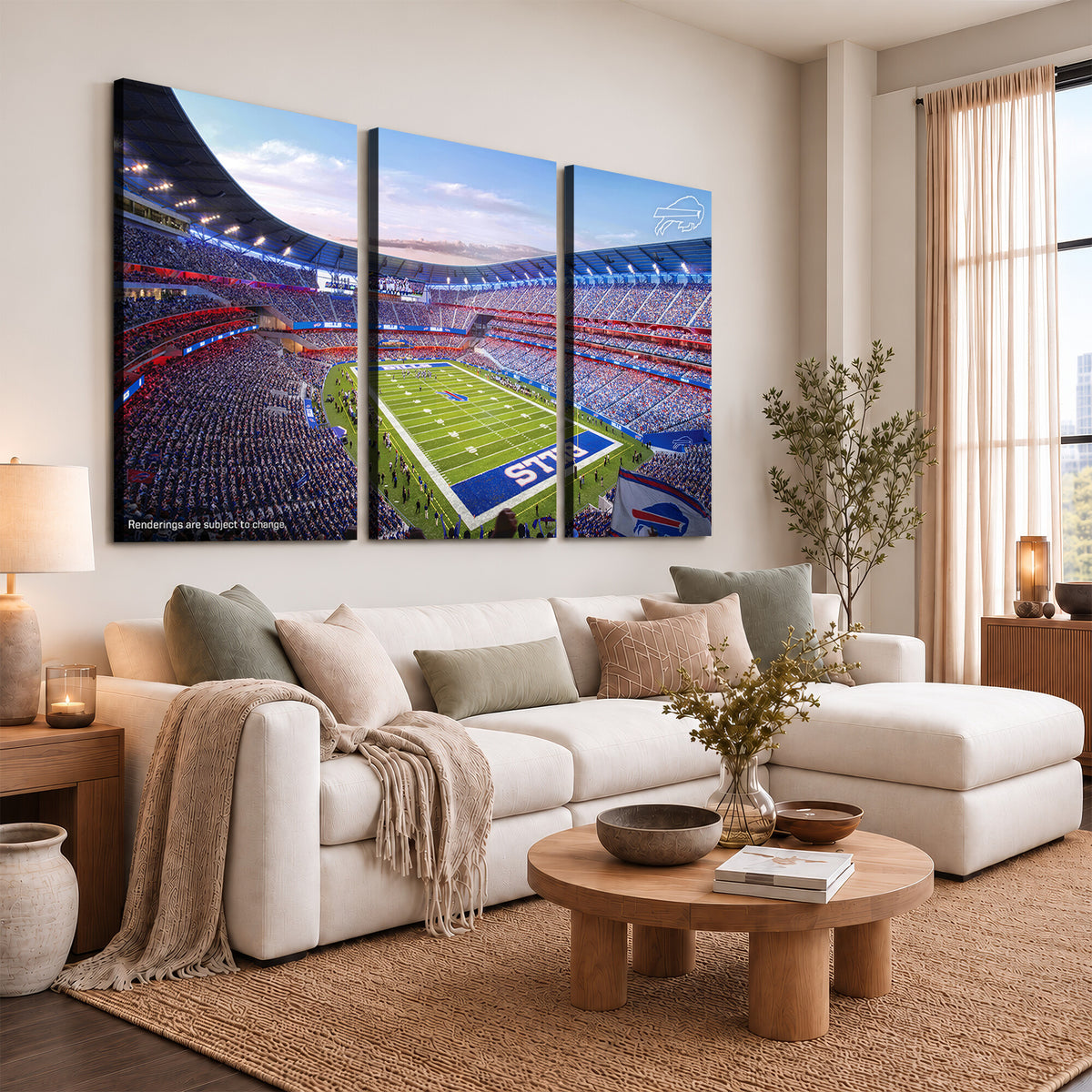 57873-MGV-CV-36X24 - Buffalo Bills Football Team Print Canvas - Buffalo Highmark Stadium Wall Art Canvas Print