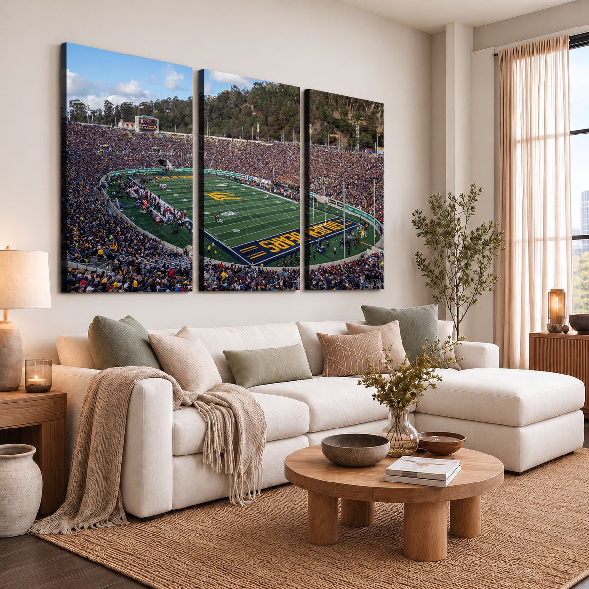 38054-MGV-CV-36X24 - University of California Golden Bears Football Team Print - Berkeley California Memorial Stadium Art