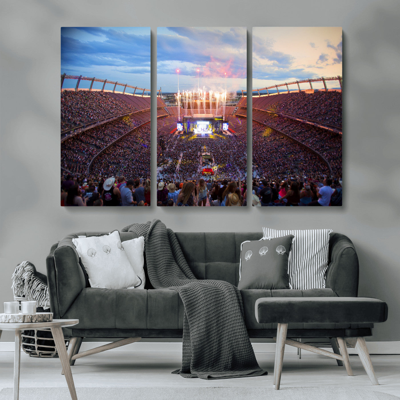 MGV-CV-48X32-3P - Denver Broncos Football Team Print Canvas- Empower Field at Mile High Stadium Wall Art Canvas Print