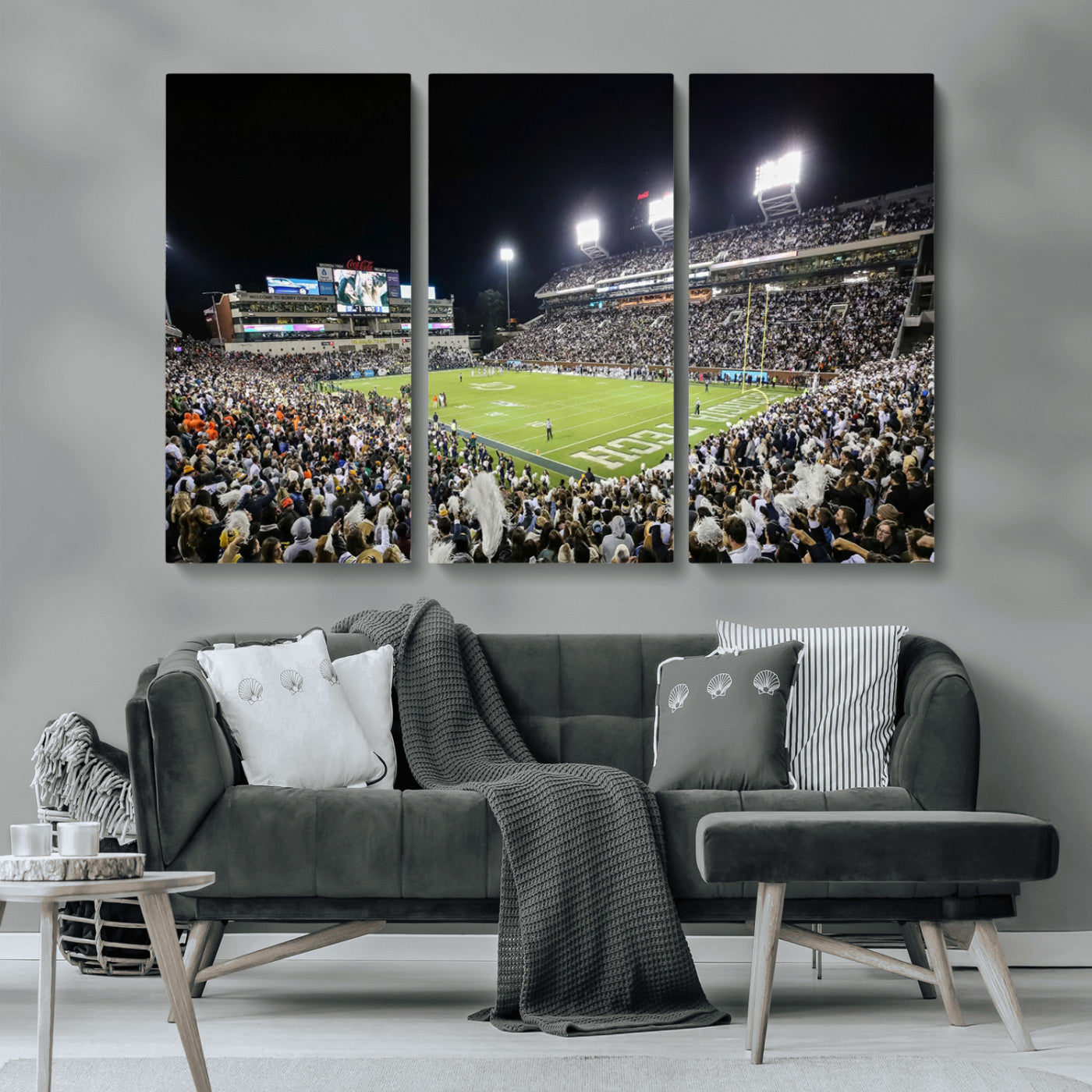 MGV-CV-48X32-3P - Georgia Tech Yellow Jackets Football Team Print - Atlanta Bobby Dodd Stadium Wall Art Canvas Print