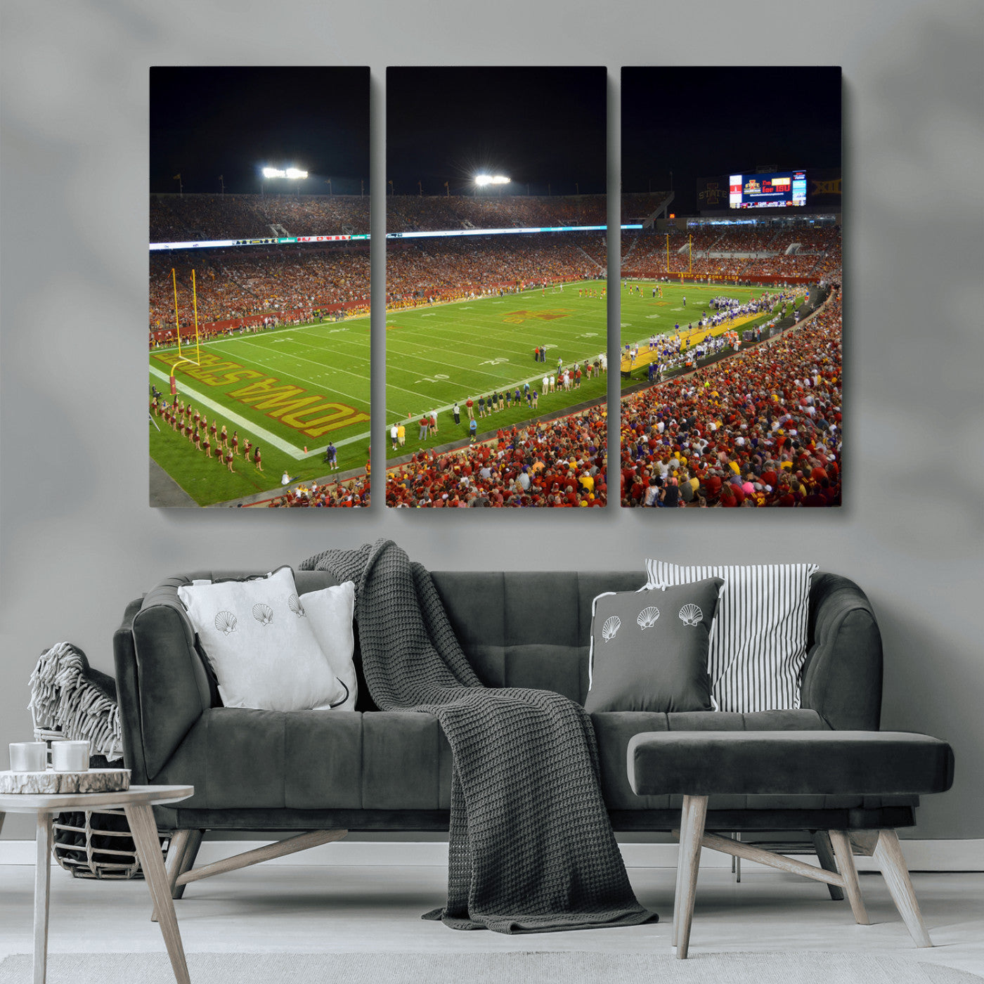 MGV-CV-48X32-3P - Iowa State University Cyclones Football Team Print - Ames Jack Trice Stadium Canvas Print