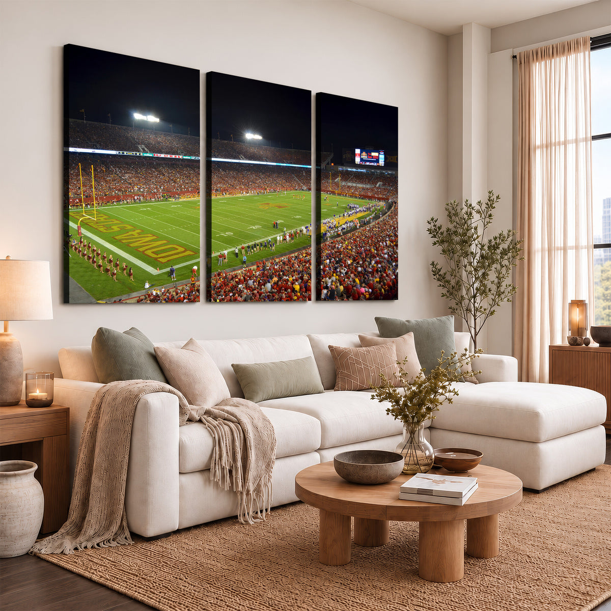 27211-MGV-CV-36X24 - Iowa State University Cyclones Football Team Print, Ames, Extra Large Game Room Wall Decor