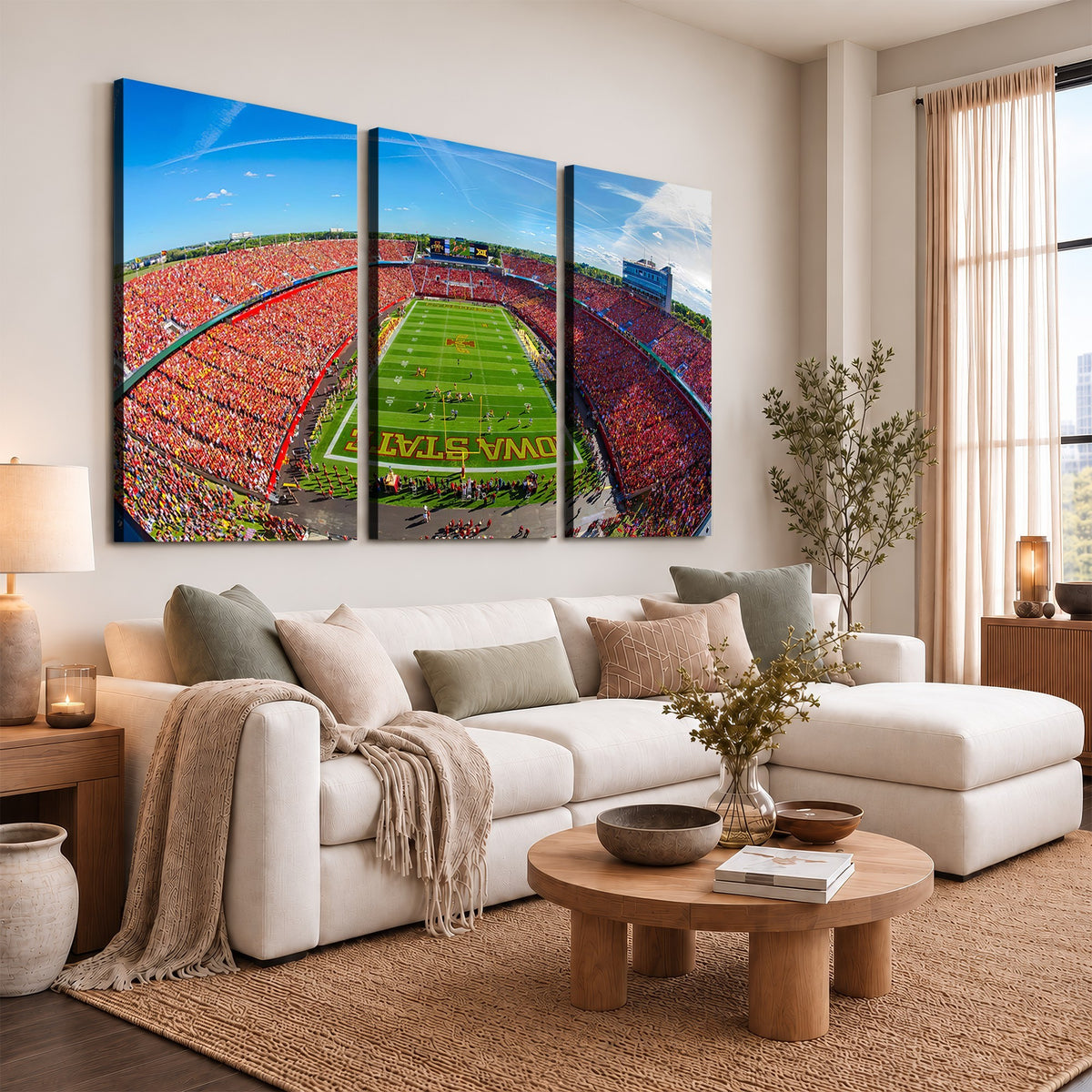36706-MGV-CV-24X16 - Iowa State University Cyclones Football Team Print, Ames, Framed and Ready to Hang