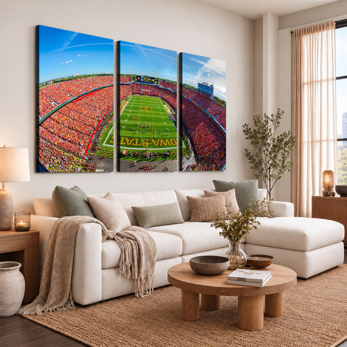 36706-PAN-FL-20X10 - Iowa State University Cyclones Football Team Print - Ames Jack Trice Stadium Art Canvas Print