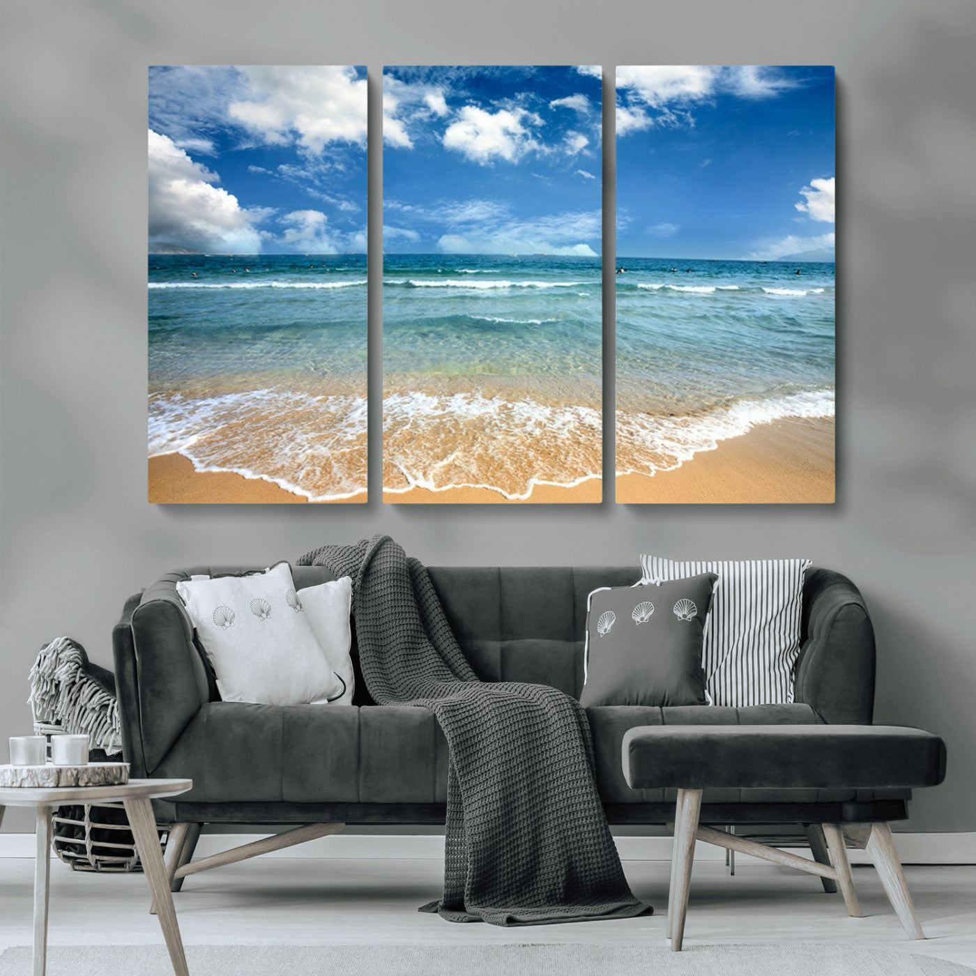 MGV-CV-48X32-3P - Sea View From the Beach Canvas Print