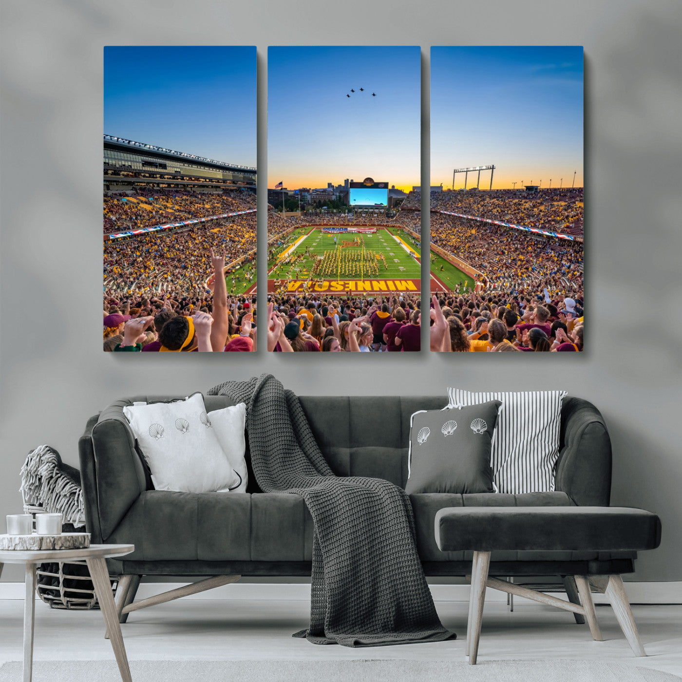 MGV-CV-48X32-3P - University of Minnesota Golden Gophers Art Print, Football Team Print - Minneapolis Huntington Bank