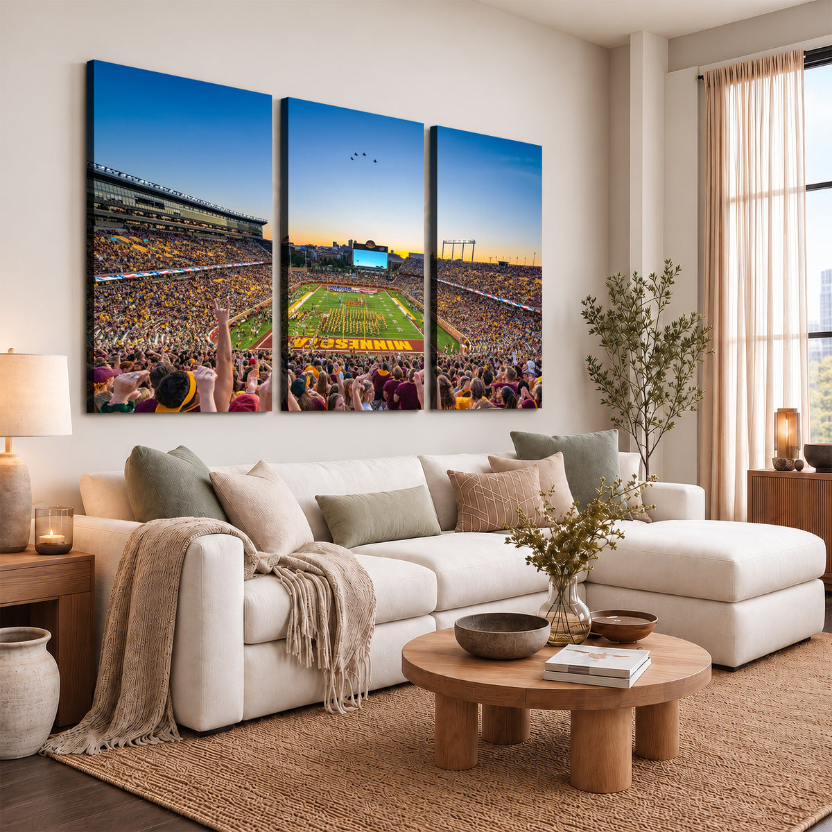 84421-MGV-CV-36X24 - University of Minnesota Golden Gophers Art Print, Football Team Print - Minneapolis Huntington Bank