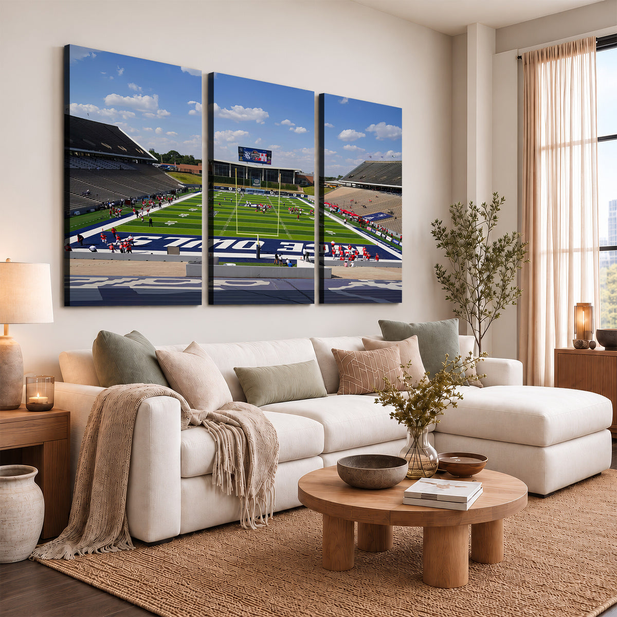 92248-MGV-CV-36X24 - Rice University Owls Football Team Print, Houston Rice Stadium