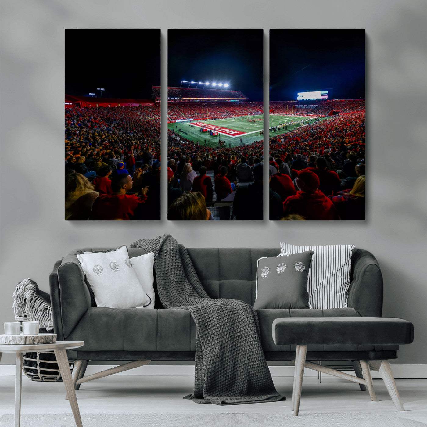 MGV-CV-48X32-3P - Rutgers Scarlet Knights Football Team Print - SHI Stadium, Piscataway Wall Art Canvas Print