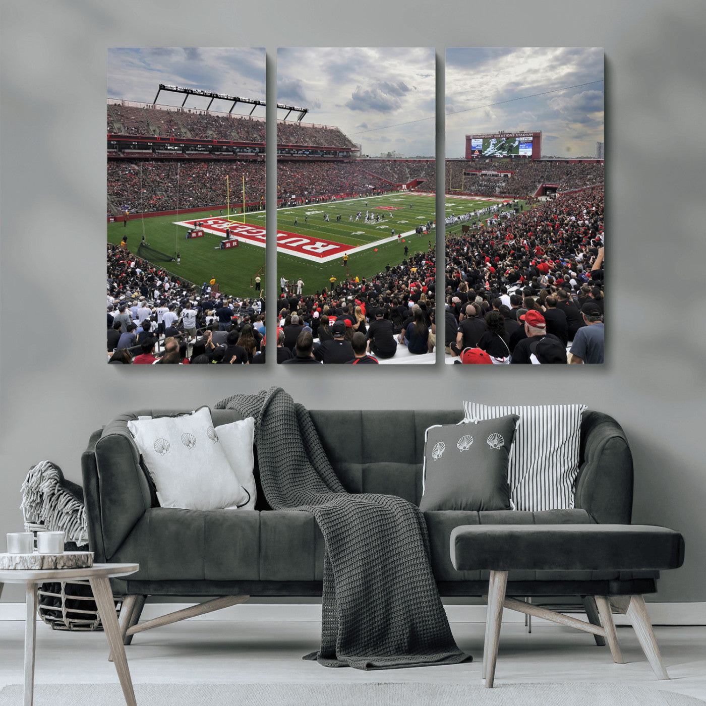 MGV-CV-48X32-3P - Rutgers Scarlet Knights Football Team Print - SHI Stadium, Piscataway Wall Art Canvas Print