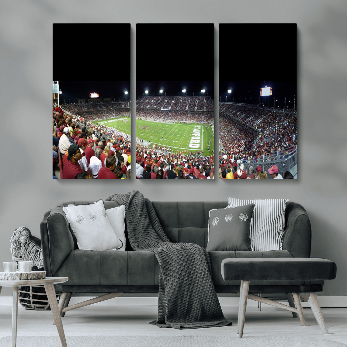 MGV-CV-48X32-3P - Stanford University Cardinal Football Team Print - Stanford Stadium Wall Art Canvas Print