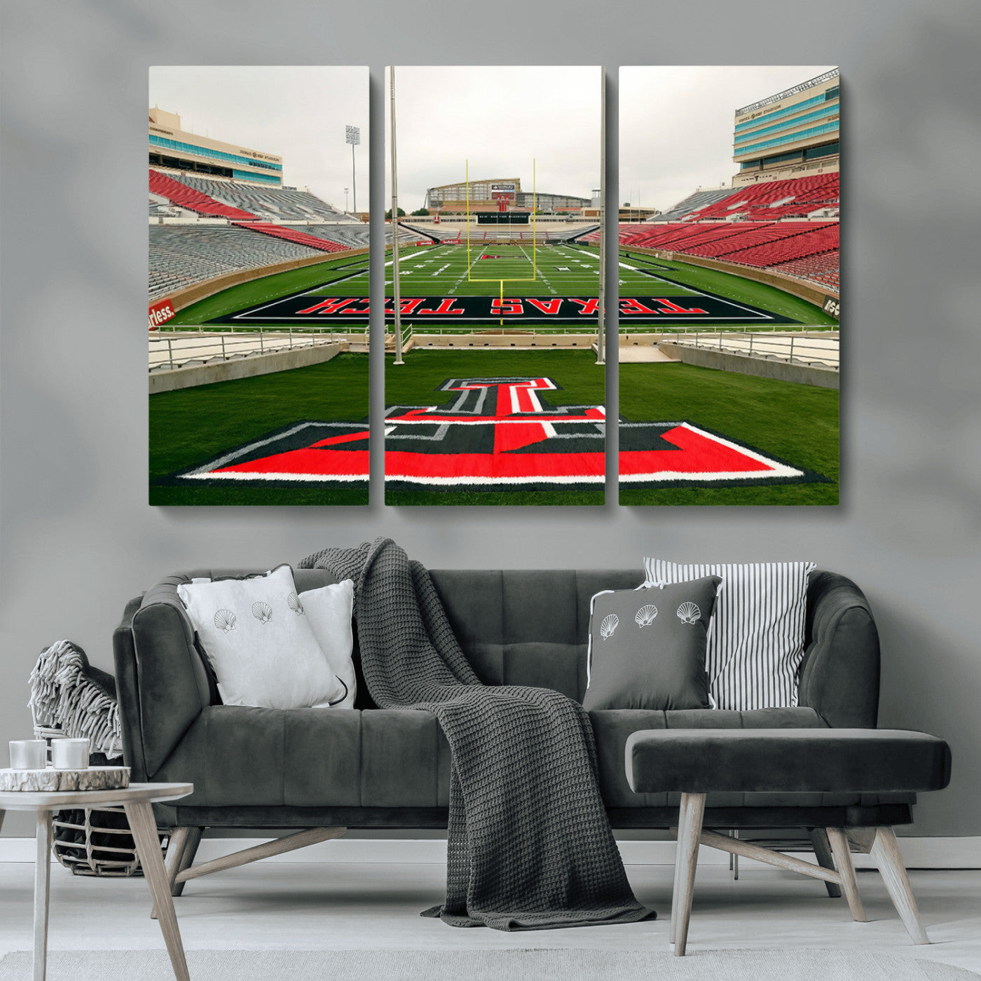 MGV-CV-48X32-3P - Texas Tech Red Raiders Football Team Print - Lubbock Jones AT&T Stadium Wall Art Canvas Print