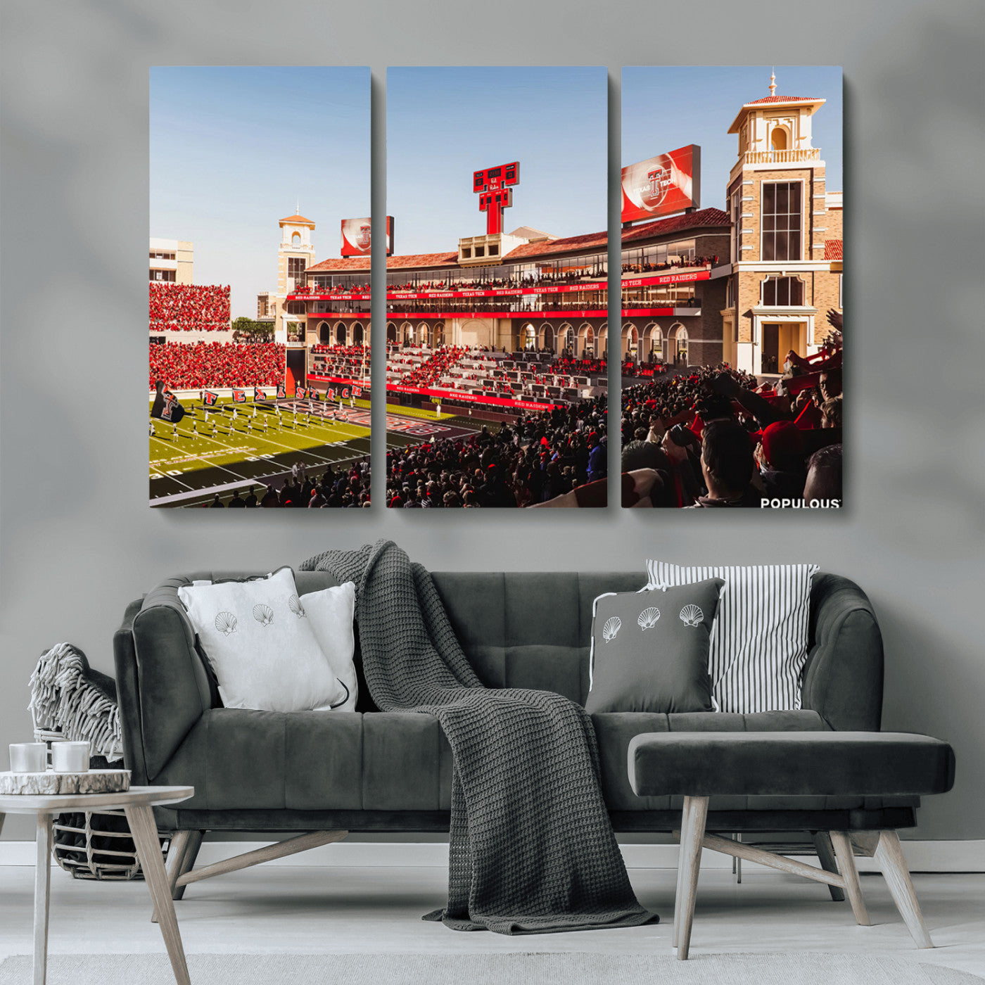MGV-CV-48X32-3P - Jones AT&T Stadium Texas Tech Red Raiders Wall Art | Large Att Stadium Canvas Print | College