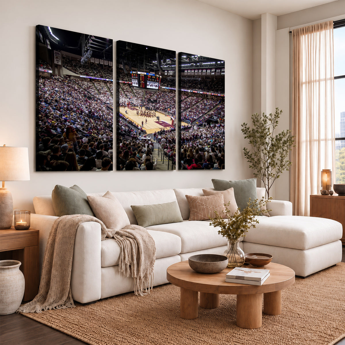 76876-MGV-CV-36X24 - University of Nebraska Cornhuskers Basketball Team Print - Lincoln Red Arena Wall Art Canvas Print