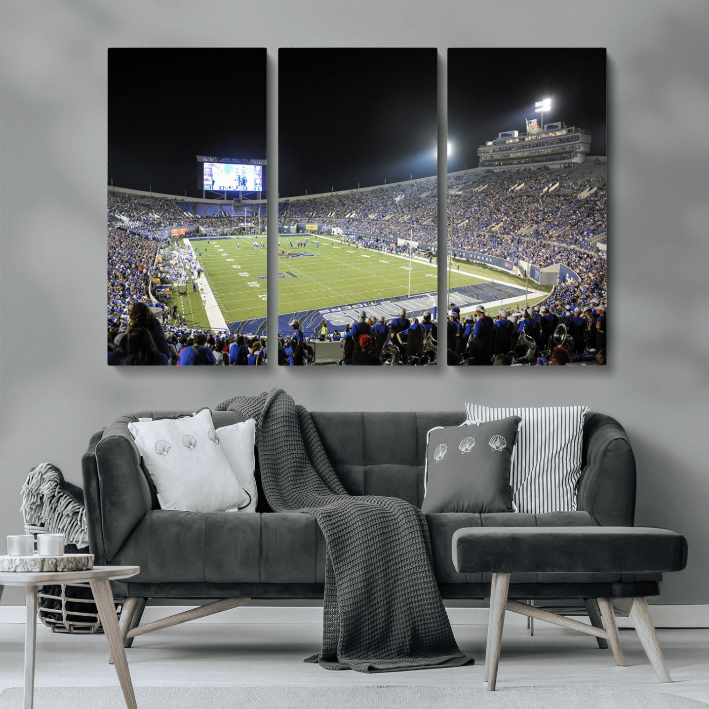 MGV-CV-48X32-3P - University of Memphis Tigers Football Team Print - Memphis Simmons Bank Liberty Stadium Wall Art