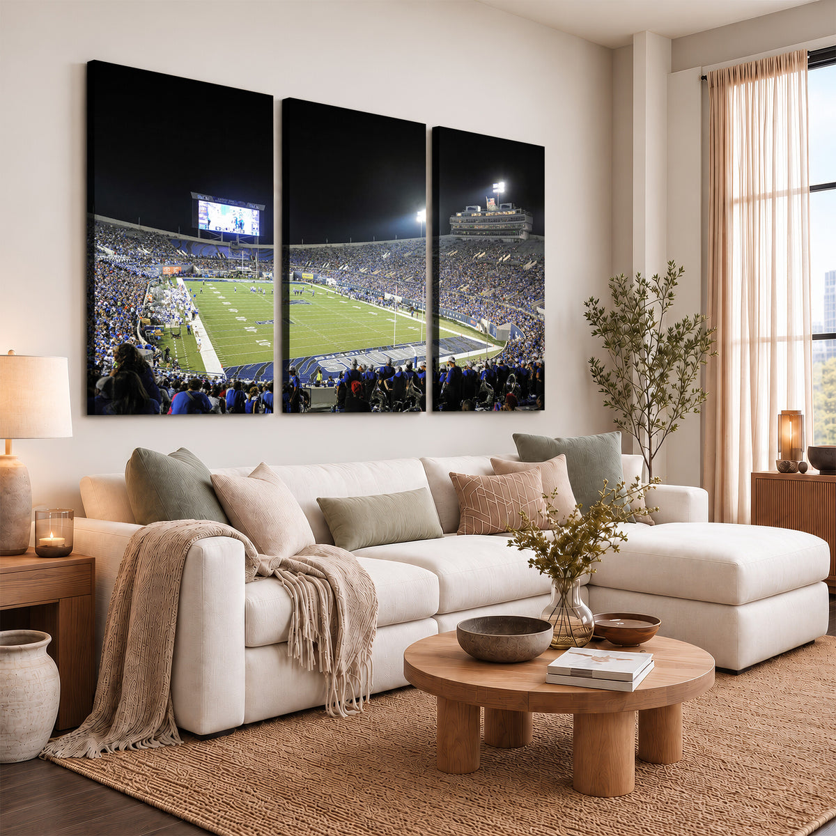 10894-PAN-FL-20X10 - University of Memphis Tigers Football Team Print - Memphis Simmons Bank Liberty Stadium Wall Art