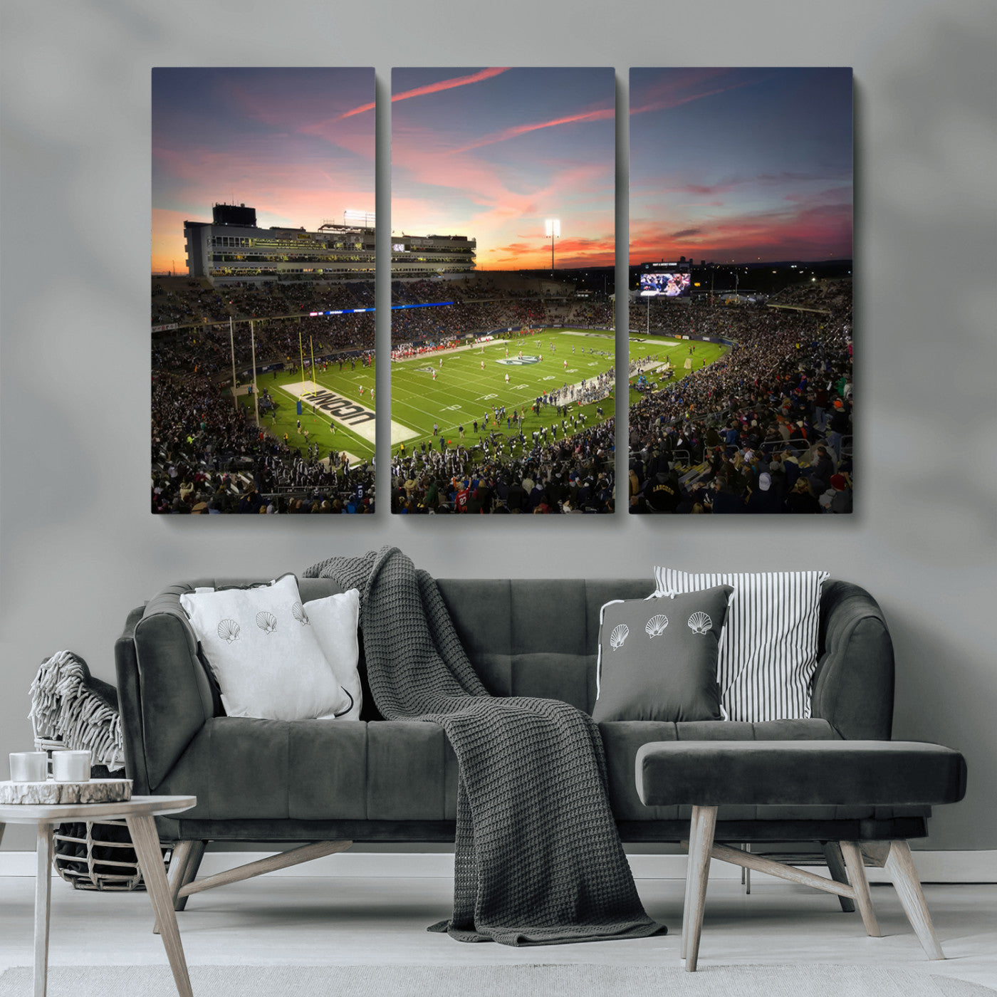 MGV-CV-48X32-3P - The University of Connecticut UCONN Huskies Football Team Print - East Hartford Pratt & Whitney