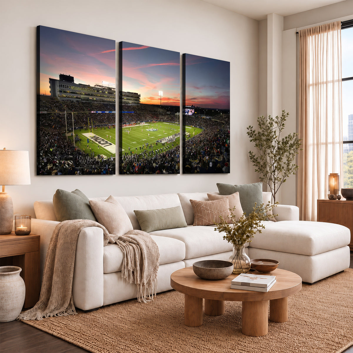 64416-MGV-CV-36X24 - The University of Connecticut UCONN Huskies Football Team Print, Framed and Ready to Hang