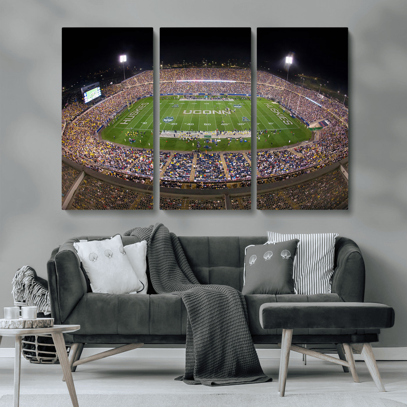 MGV-CV-48X32-3P - The University of Connecticut UCONN Huskies Football Team Print - East Hartford Pratt & Whitney