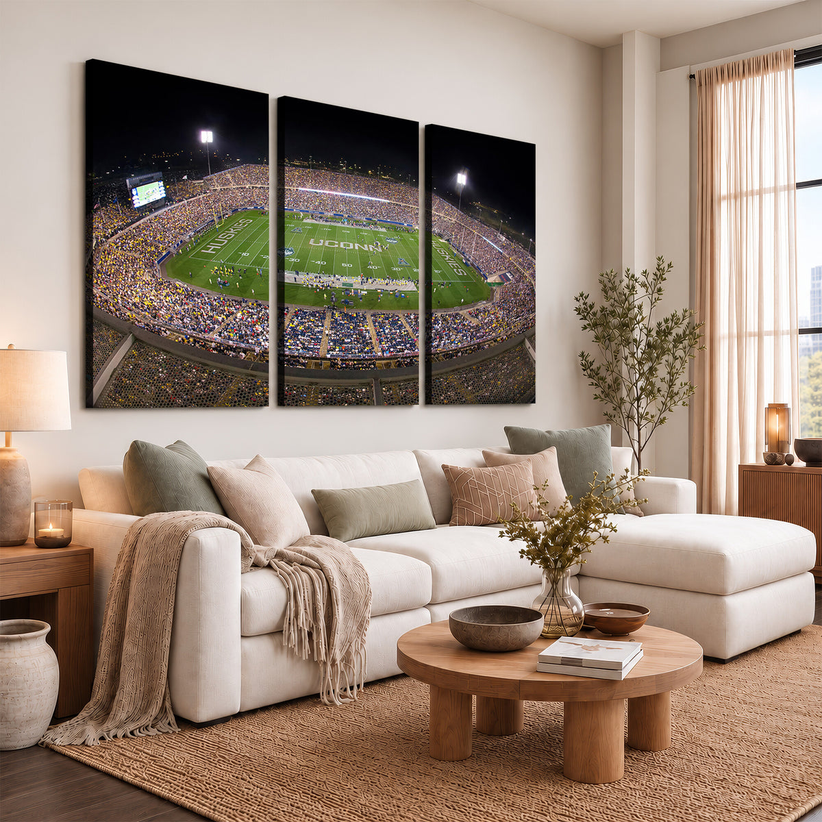 52855-MGV-CV-36X24 - The University of Connecticut UCONN Huskies Football Team Print, East Hartford