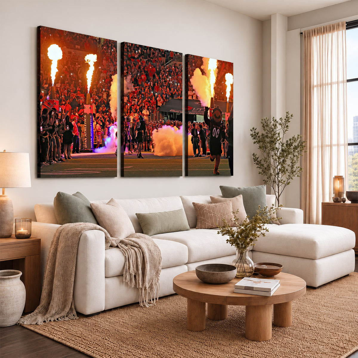 98664-MGV-CV-36X24 - The University of Texas at San Antonio Roadrunners Football Team Print, Extra Large Game Room Wall Decor