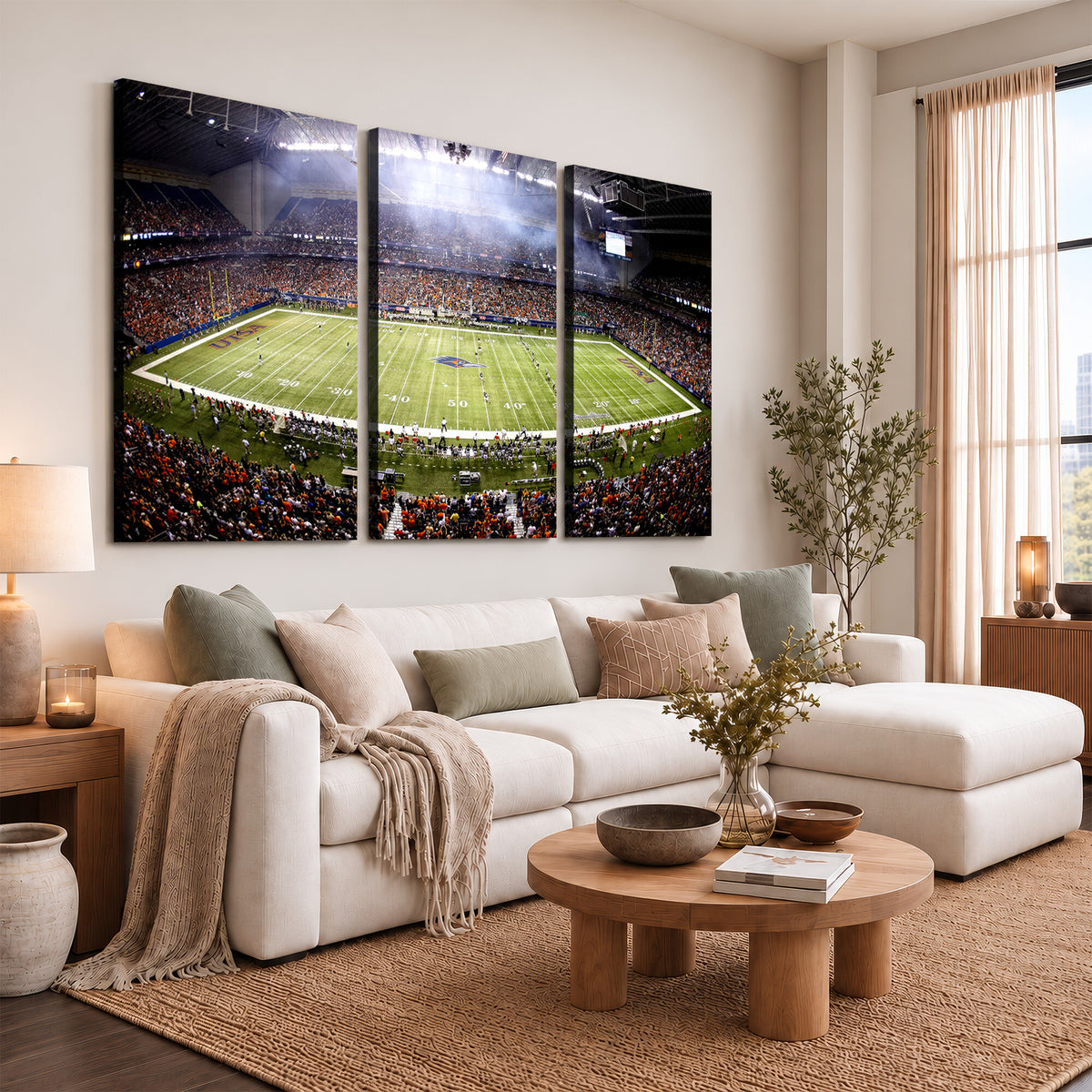 46972-MGV-CV-36X24 - The University of Texas at San Antonio Roadrunners Football Team Print, Framed and Ready to Hang