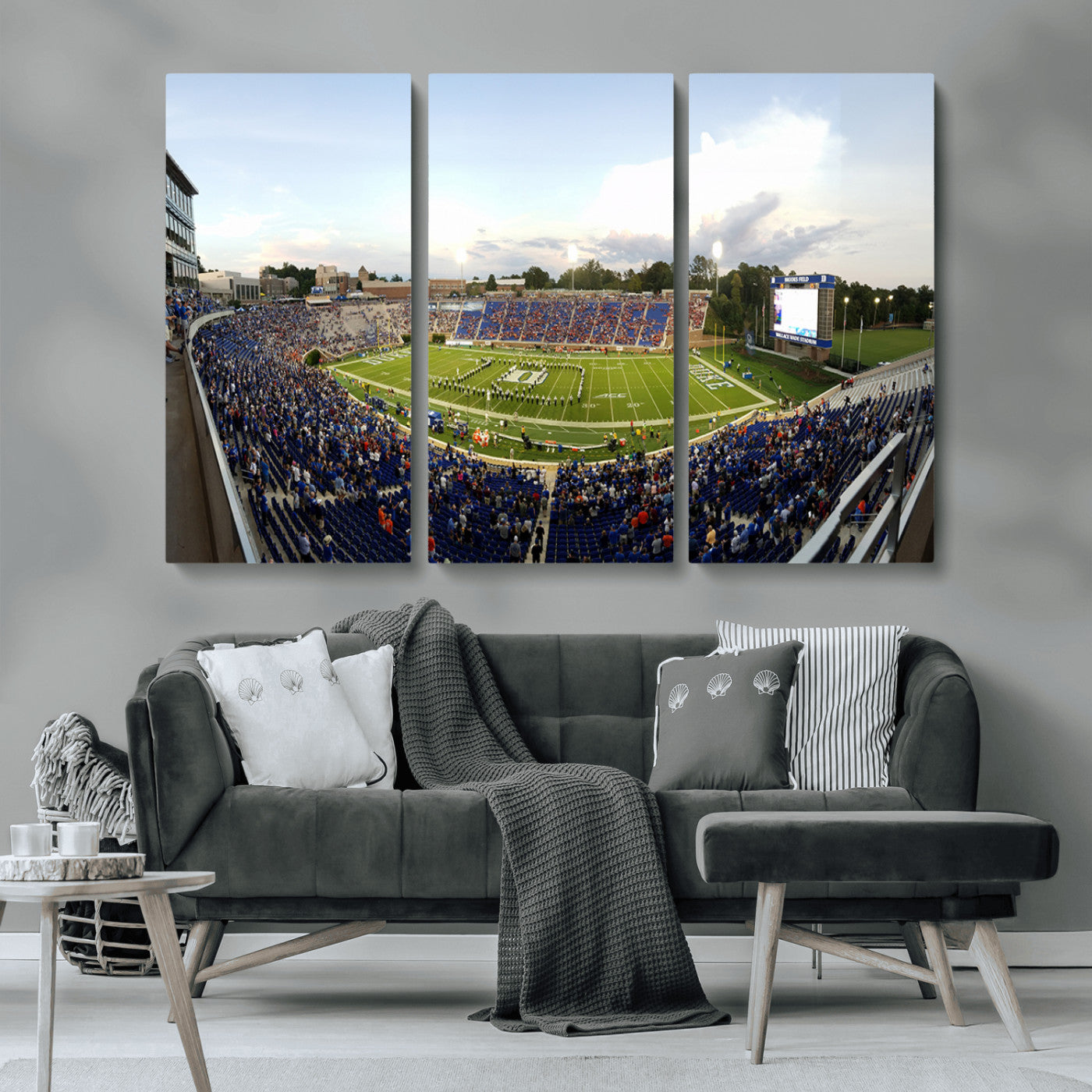MGV-CV-48X32-3P - The Duke University Blue Devils Football Team Print - Durham Wallace Wade Stadium Wall Art Canvas