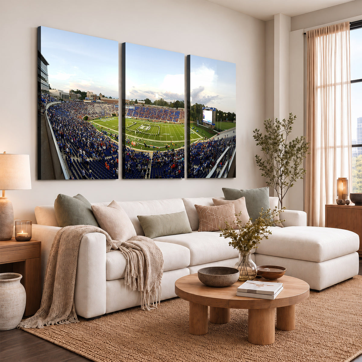 44850-MGV-CV-36X24 - The Duke University Blue Devils Football Team Print, Durham
