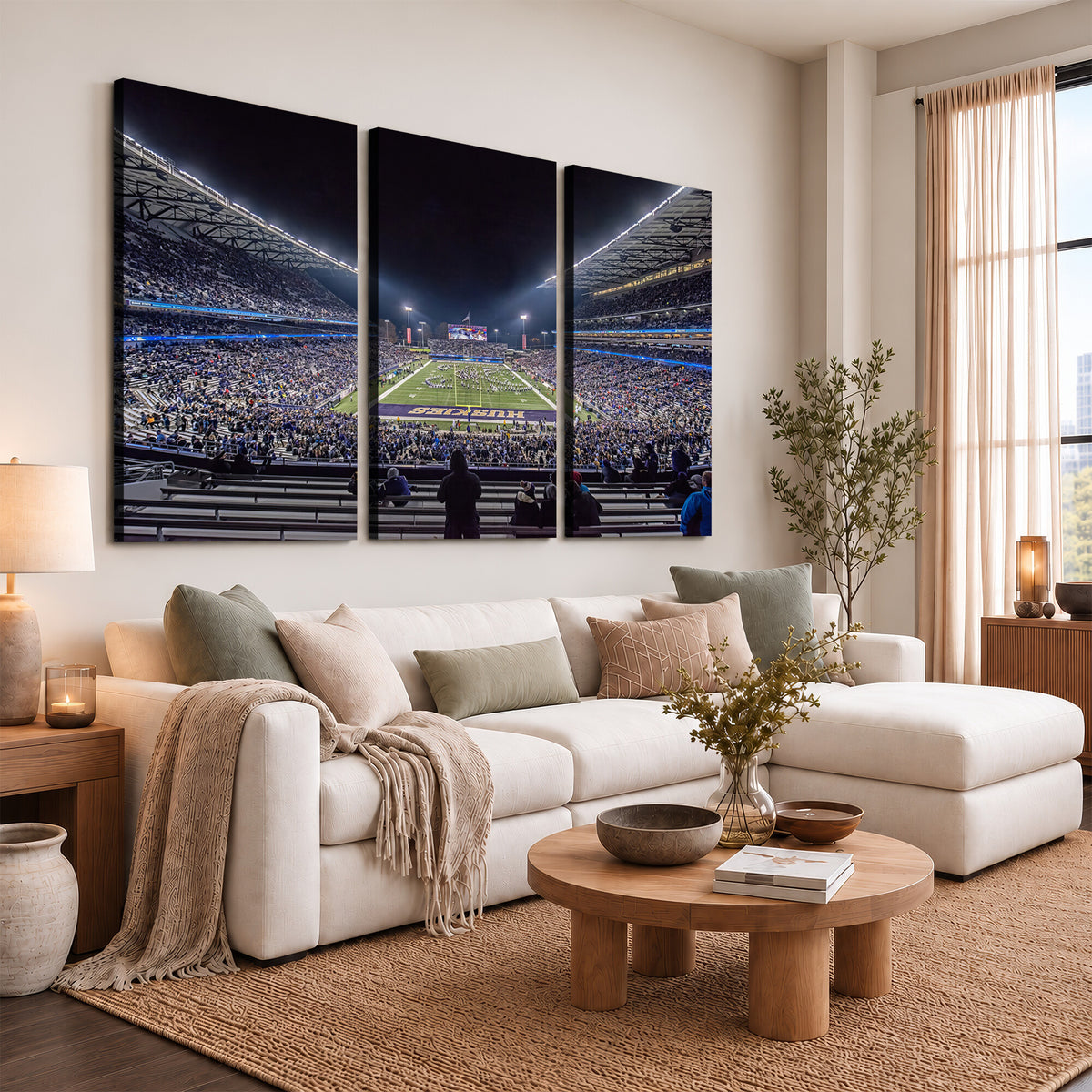 85780-MGV-CV-36X24 - The University of Washington Huskies Football Team Print, Extra Large Game Room Wall Decor