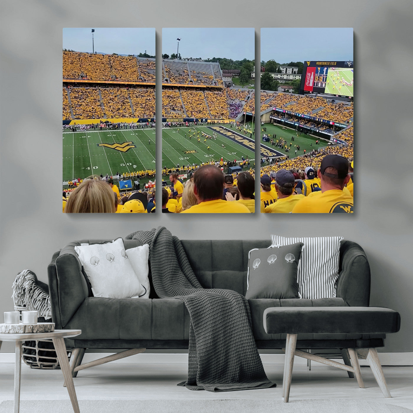 MGV-CV-48X32-3P - Puskar Stadium Canvas Print Wall Art - Morgantown Print - West Virginia University Mountaineers