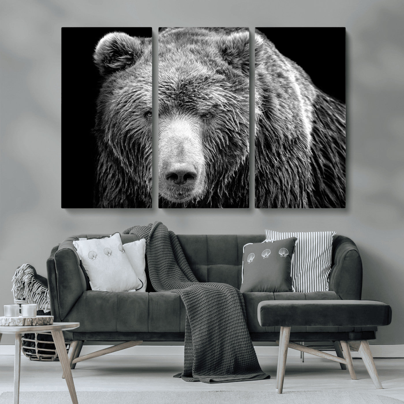 MGV-CV-48X32-3P - 399 Grizzly Bear Canvas Print | Ready to Hang Wall Art | Rustic Farmhouse & Cabin Decor | Wildlife