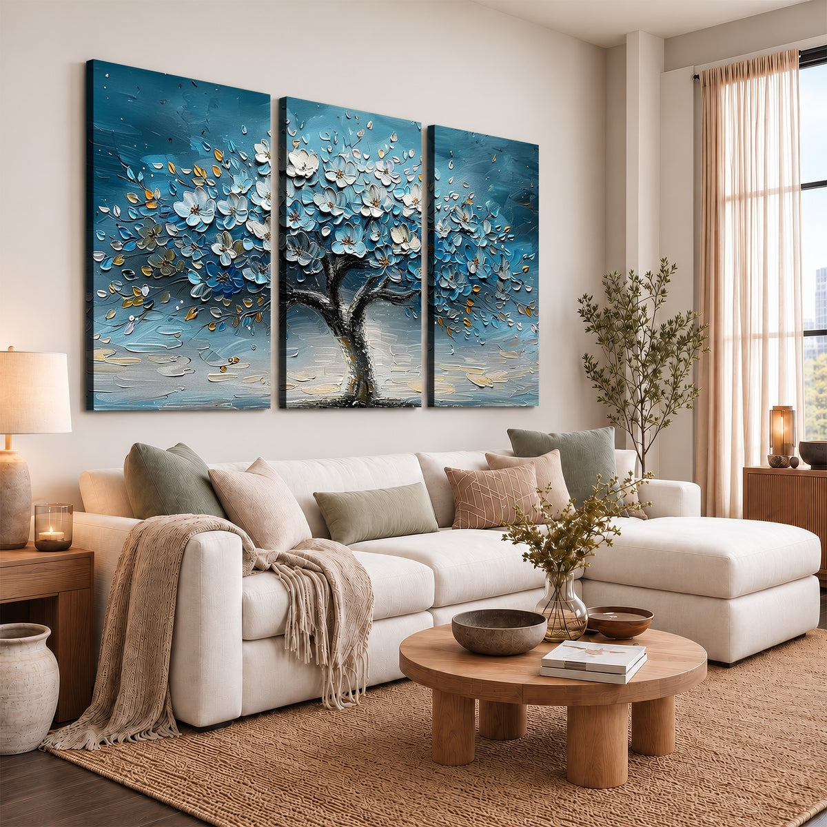 24109-_Poster-30x20 - Abstract Blooming Tree Wall Art Canvas Print, Floral Modern Home Decor
