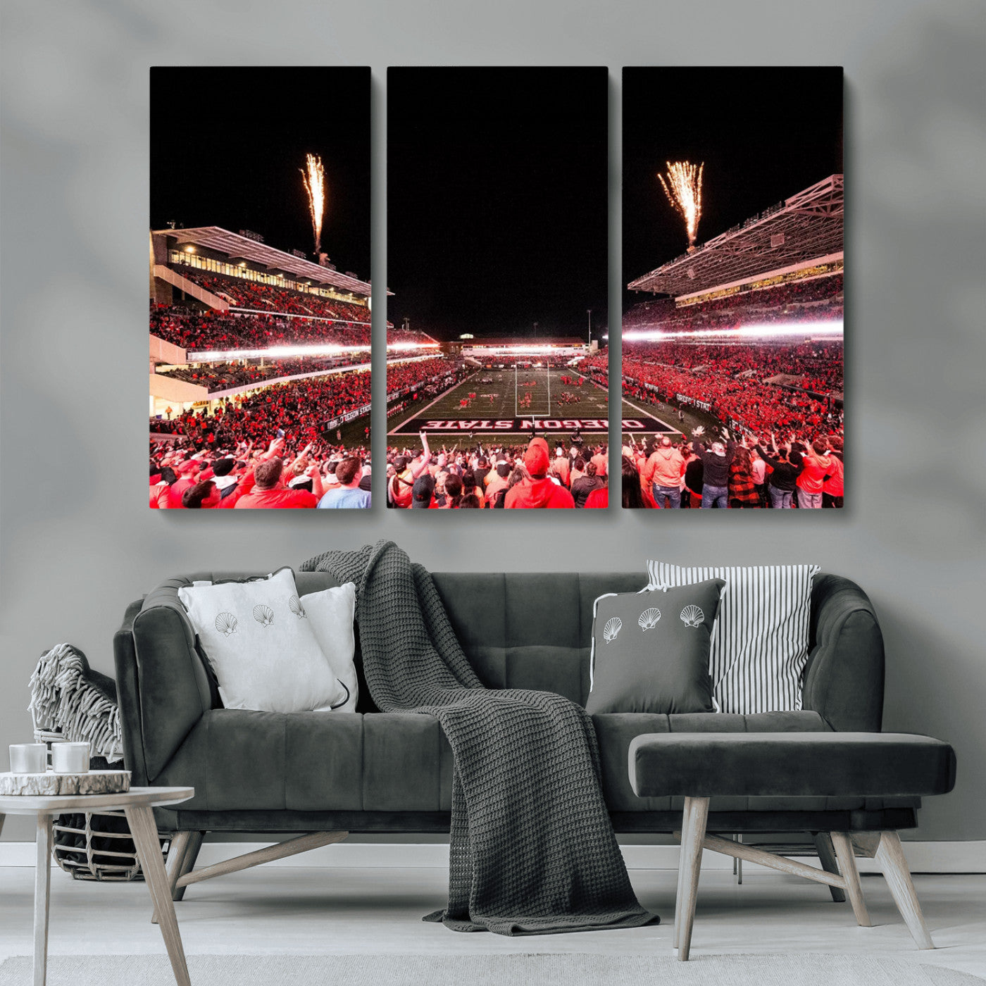 MGV-CV-48X32-3P - Oregon State Beavers Football Team Print - Corvallis Reser Stadium Wall Art Canvas Print