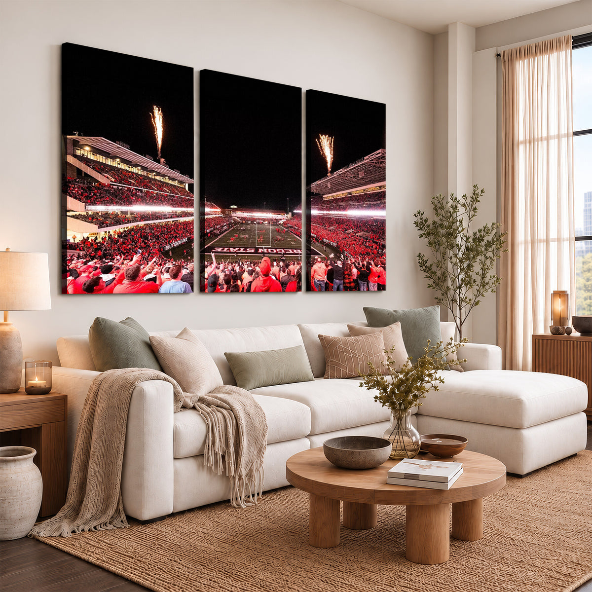 52633-MGV-CV-36X24 - Oregon State Beavers Football Team Print, Corvallis Reser, Framed and Ready to Hang