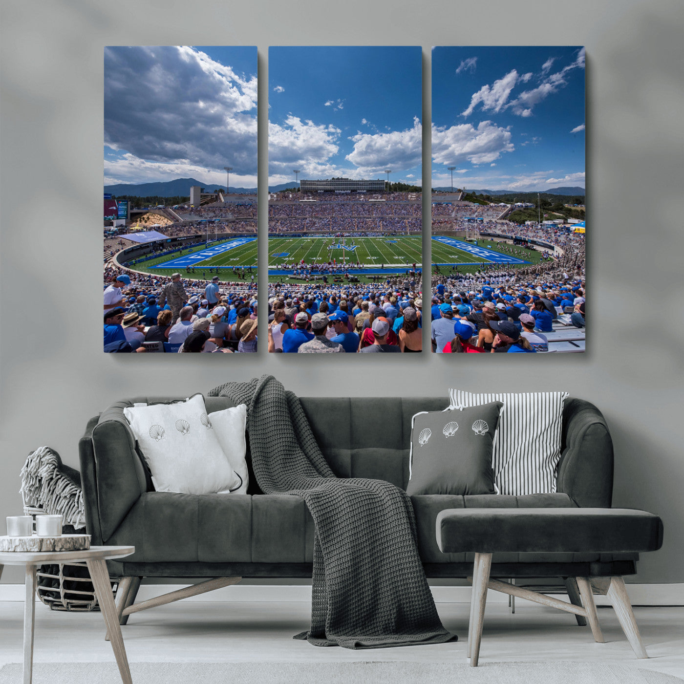 MGV-CV-48X32-3P - Air Force Falcons Football Team Print - Colorado Springs Falcon Stadium Wall Art Canvas Print