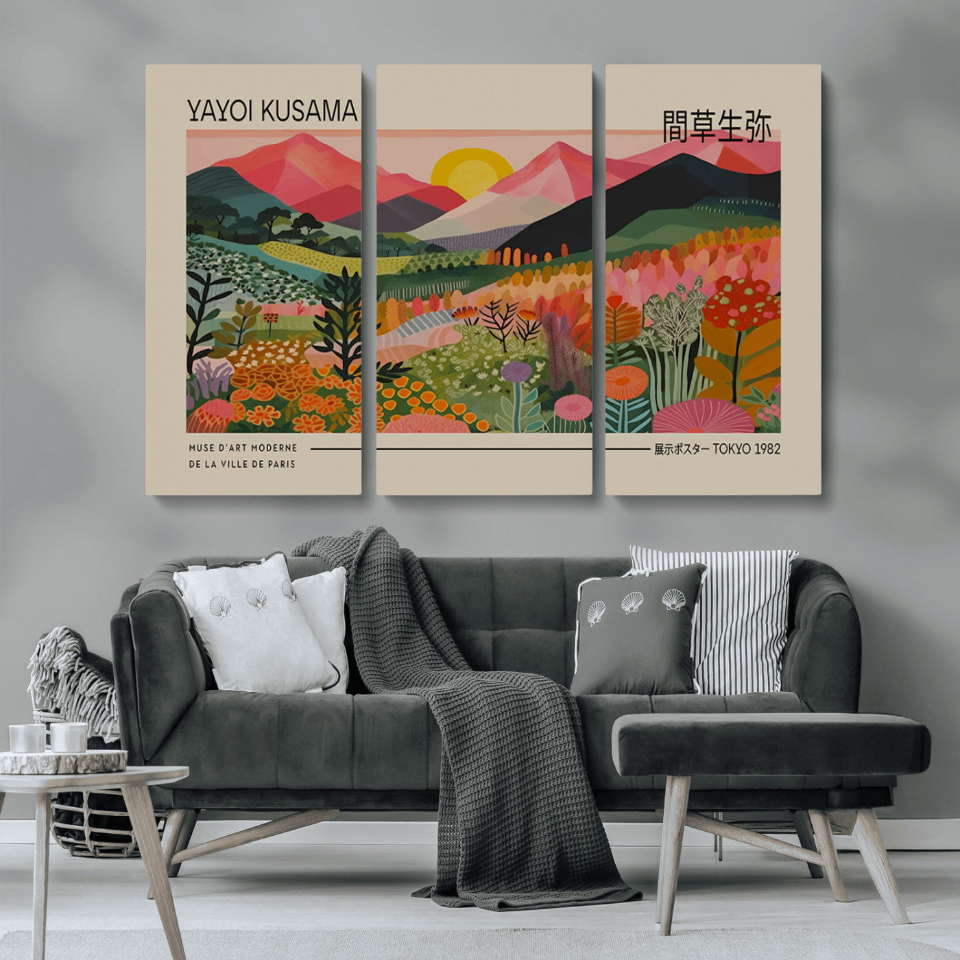 MGV-CV-48X32-3P - Yayoi Kusama 1986 Wall Art Print – Yayoi Kusama Wabi Sabi Japanese Wall Art Print - Vibrant Abstract