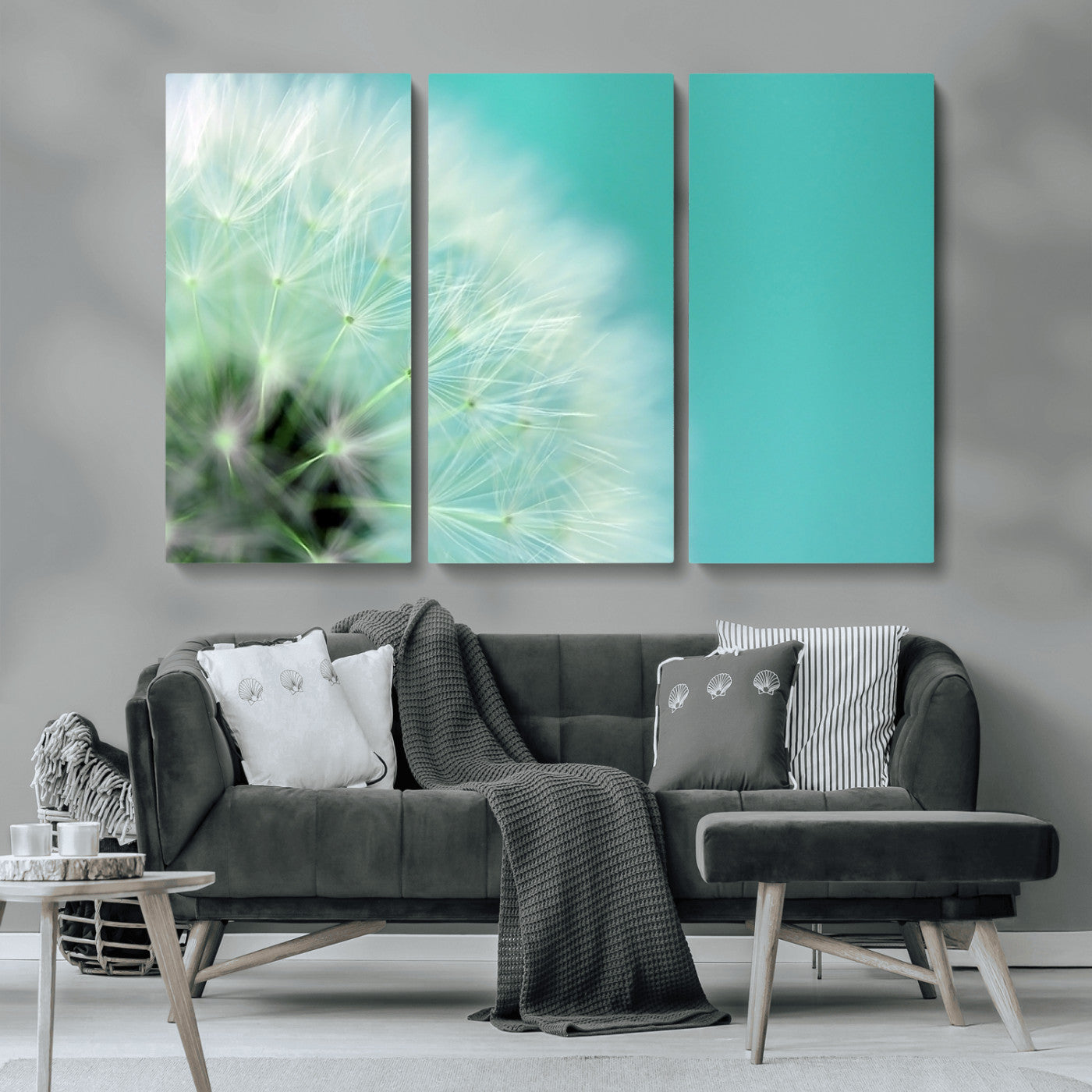 MGV-CV-48X32-3P - DANDELION Flower Wall Art Canvas Print, Canvas Dandelion Floral Wall Art
