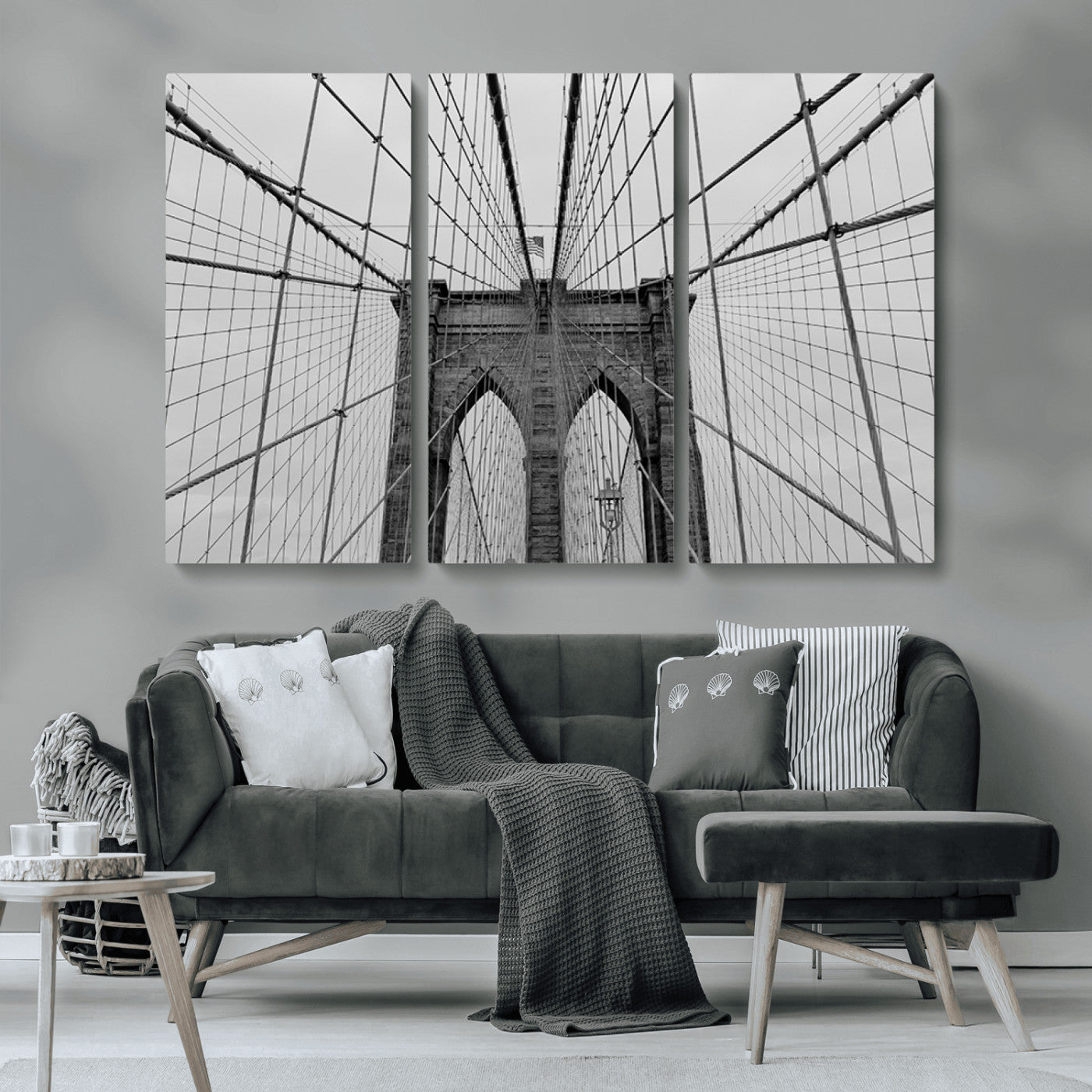 MGV-CV-48X32-3P - Large Brooklyn Bridge Wall Art Canvas Print