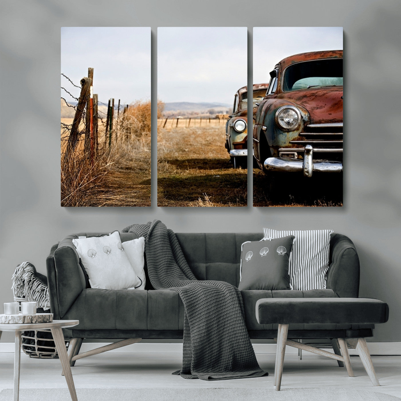 MGV-CV-48X32-3P - Classic Cars Vintage Wall Art Canvas Print