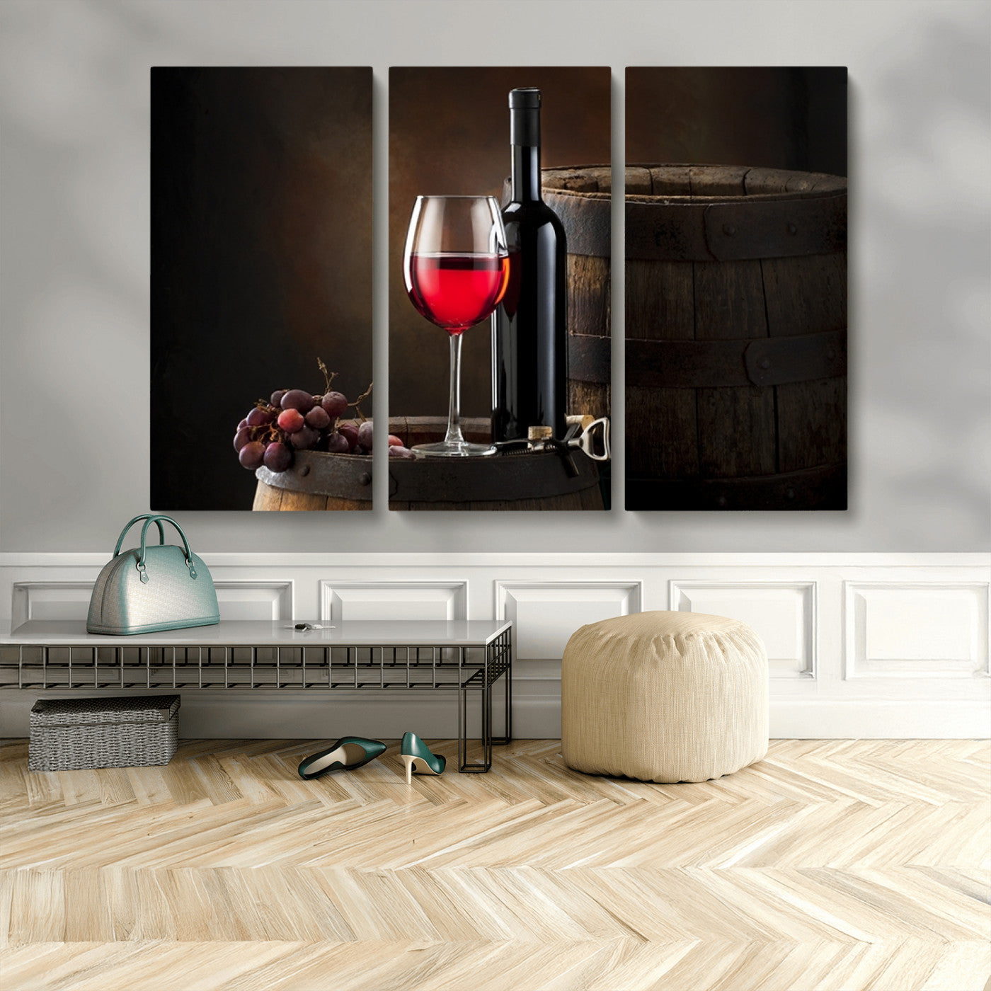 MGV-CV-48X32-3P - Red Wine and Bottle Canvas Print