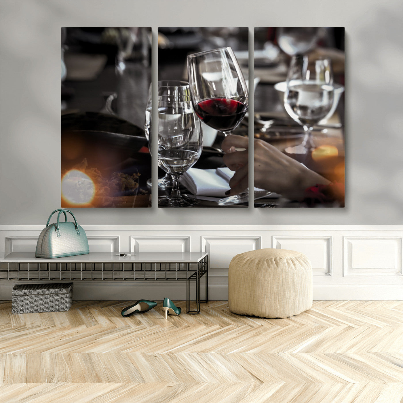 MGV-CV-48X32-3P - Red Wine and Glass Canvas Print