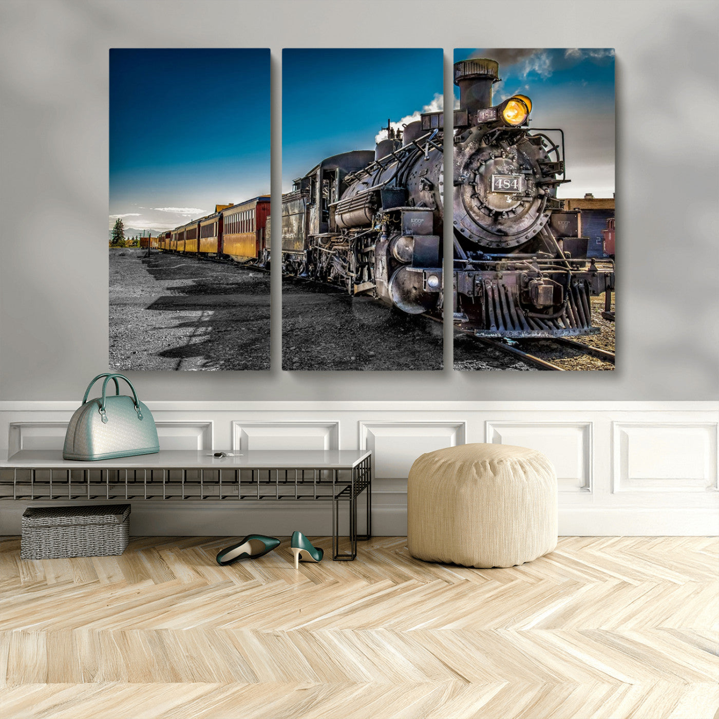 MGV-CV-48X32-3P - Train Wall Art Canvas Print