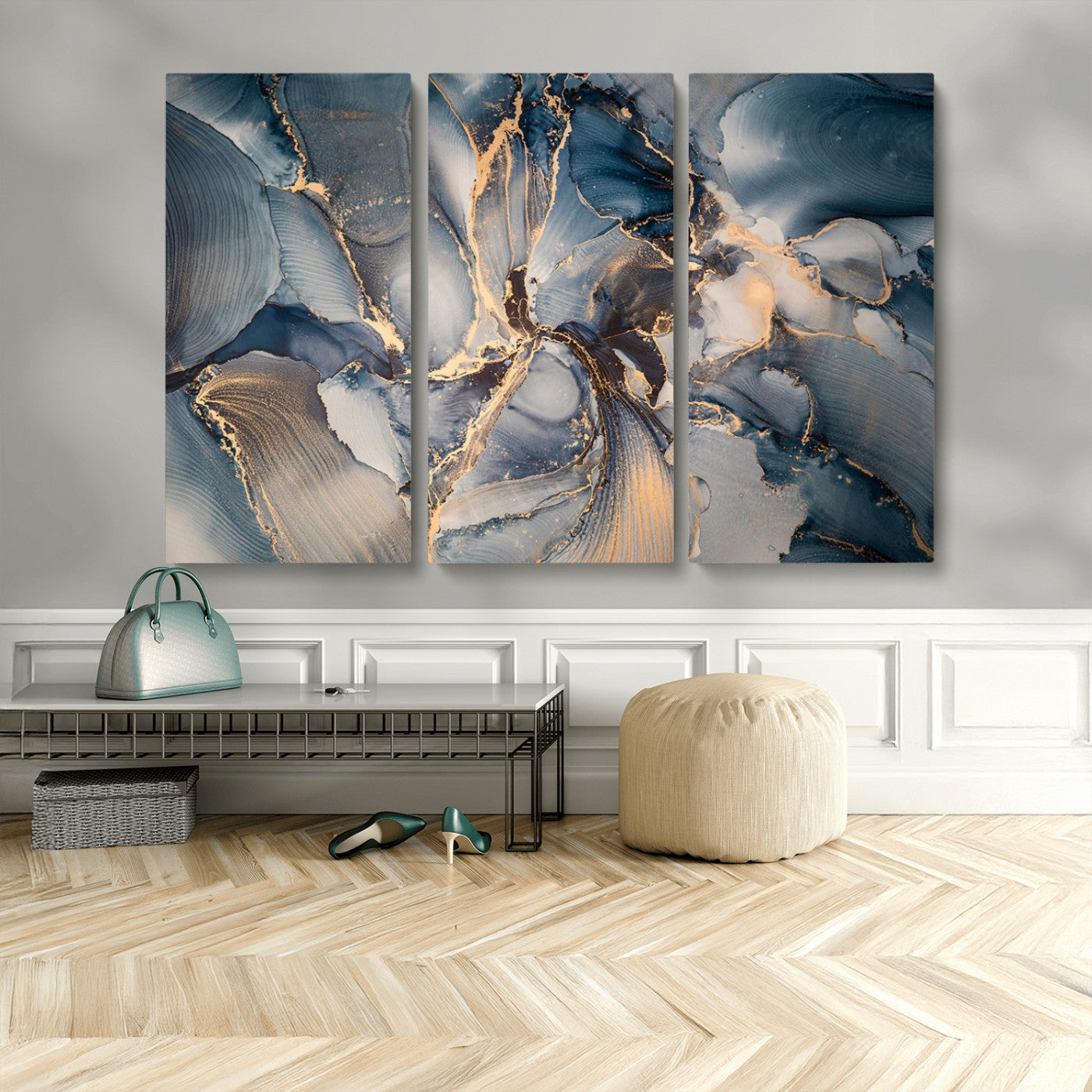 MGV-CV-48X32-3P - Abstract Wall Art Canvas Print for Modern Home Decor