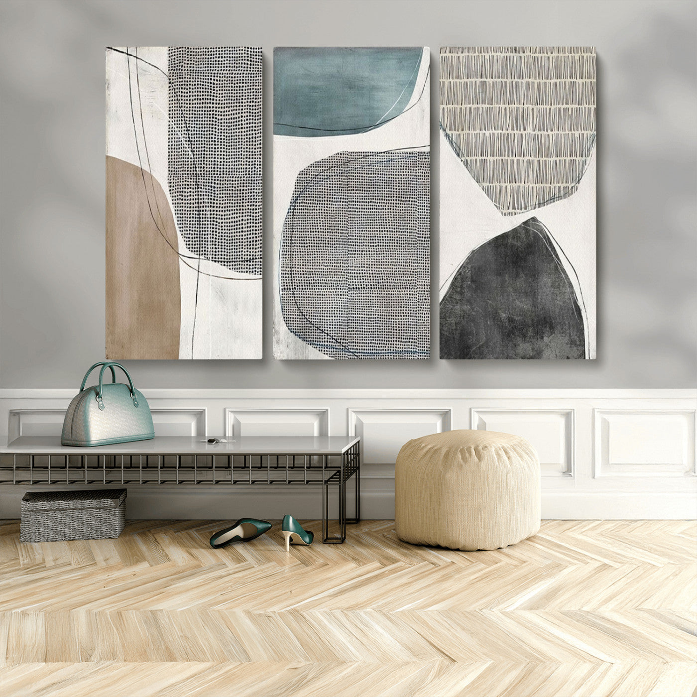 MGV-CV-48X32-3P - Canvas Print Wall Art Abstract Art Boho, Framed Boho Decor Canvas Print
