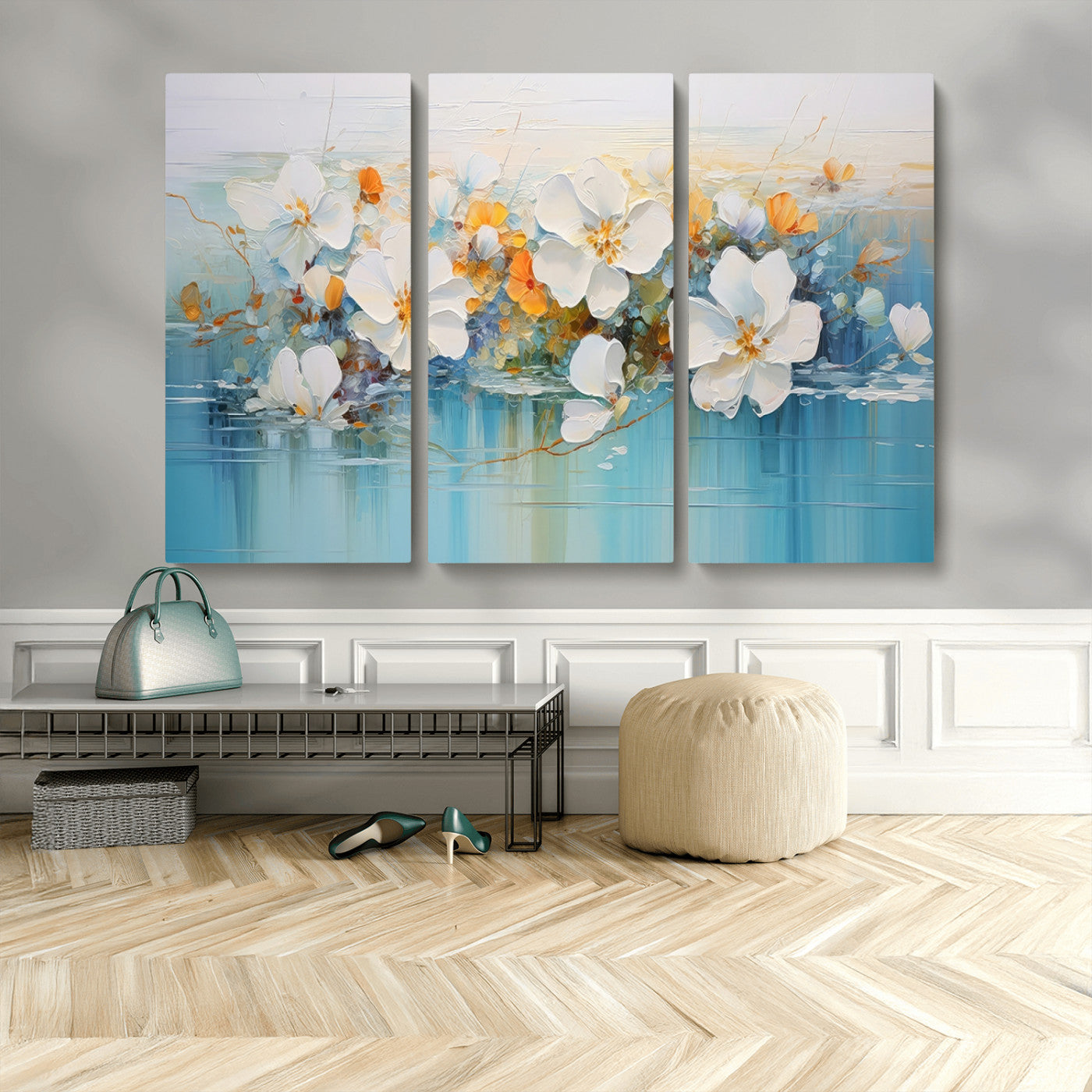 MGV-CV-48X32-3P - Abstract Flower Wall Art Canvas Print